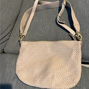 Quince Woven Leather Crossbody Bag - Cream